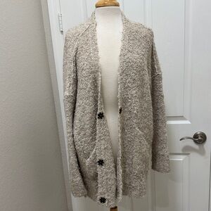 Free People Boucle Knit Cozy Beige Women's Sweater
